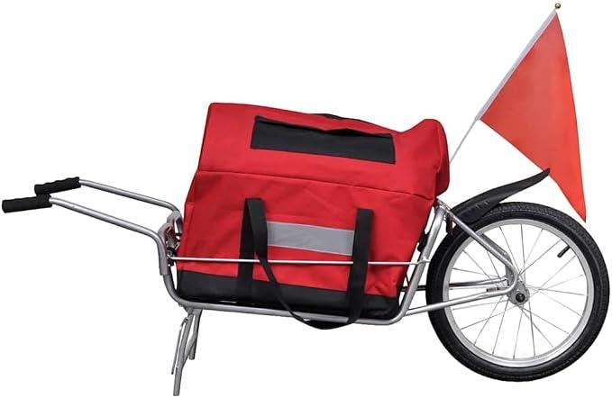 Fahrradanhänger mit Tasche 40 kg Tragkraft Einrad Lastenanhänger für Fahrradtransport