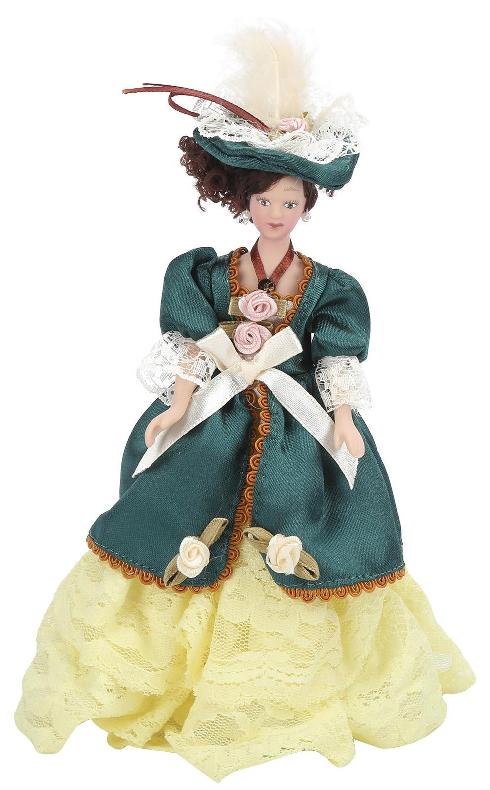 Gistuch Victoriaanse dame miniatuur porseleinen pop voor poppenhuis decoratie 1/12