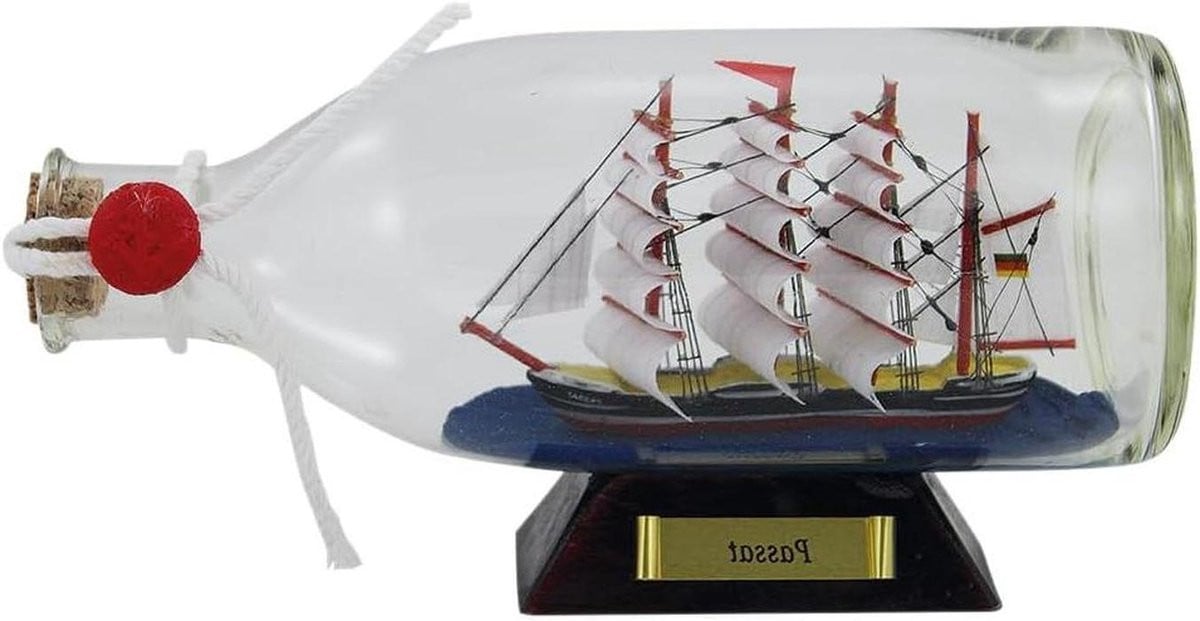 Handgemaakt houten model schip voor maritieme decoratie, Breedte: 16 cm
