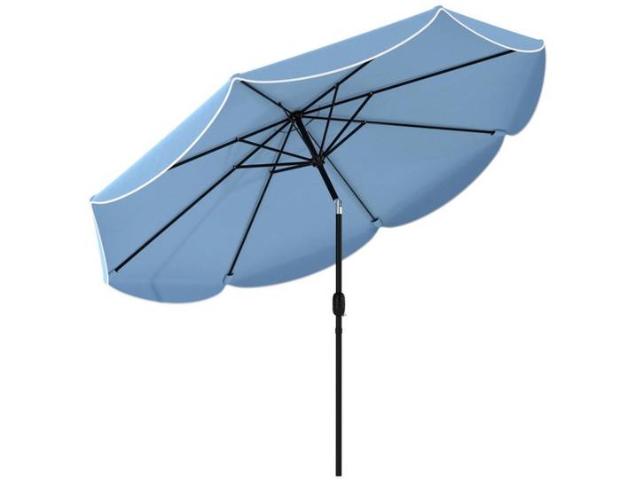 Oxeza Sonnenschirm 265/265/235 cm Blau (Keine Basis), Metall, Mode, 265x265 cm, Sonnenschutz, Sonnenschirme