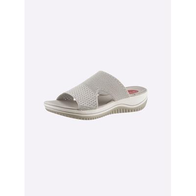 Pantolette JANA, Damen, Gr. 39, Textil, grau (hellgrau), Schuhe Pantolette