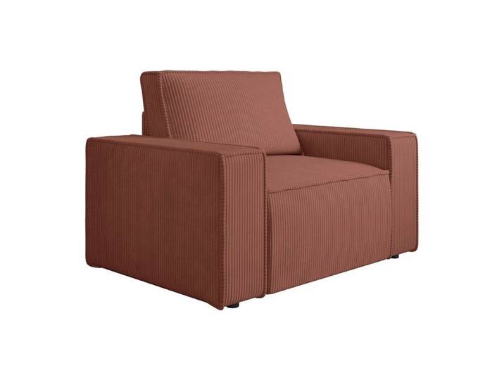 Fauteuil en velours côtelé rose AMELIA