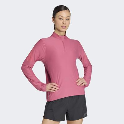 Rollkragenshirt ADIDAS PERFORMANCE "ADI365 ICONIC RUNNING, REISSVERSCHLUSS BIS ZUR BRUST", Damen, Gr. XXL, pink (dual magenta), Obermaterial: 88% Polyester, 12% Elasthan, Rundhals, Shirts