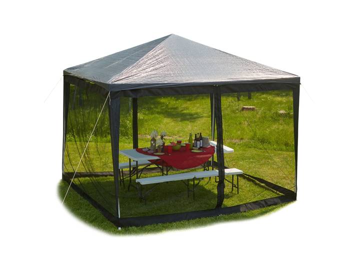 Moskitonetz für 3x3 Pavillon Schwarz