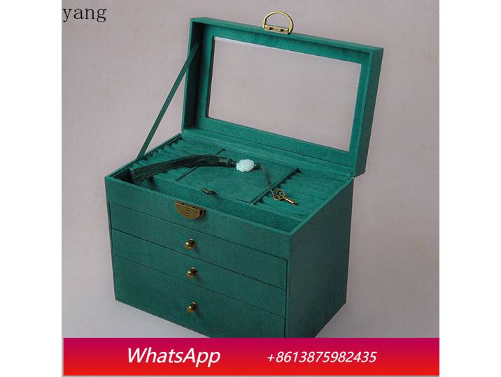 Collier de bijoux vintage CX, boîte à bijoux dorée, bracelet vert foncé, vert foncé vintage