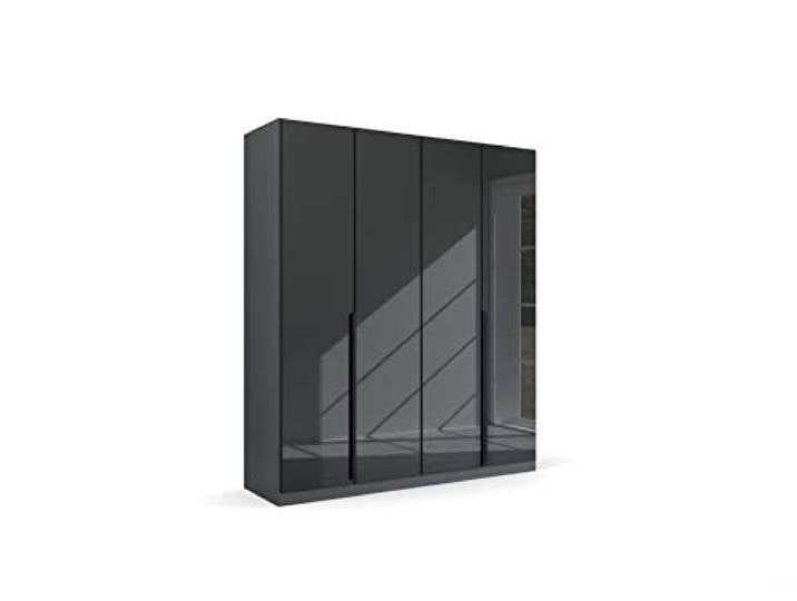 Rauch Möbel Quadra-Spin MODERN, Schrank, Farbe Glas Basalt/Grau metallic, Breite 181 cm