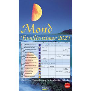 Korsch Mondkalender 222027, Mond-Familientimer, Jahr 2027, Familienplaner, 1 Monat = 1 Seite, 27 x 48 cm