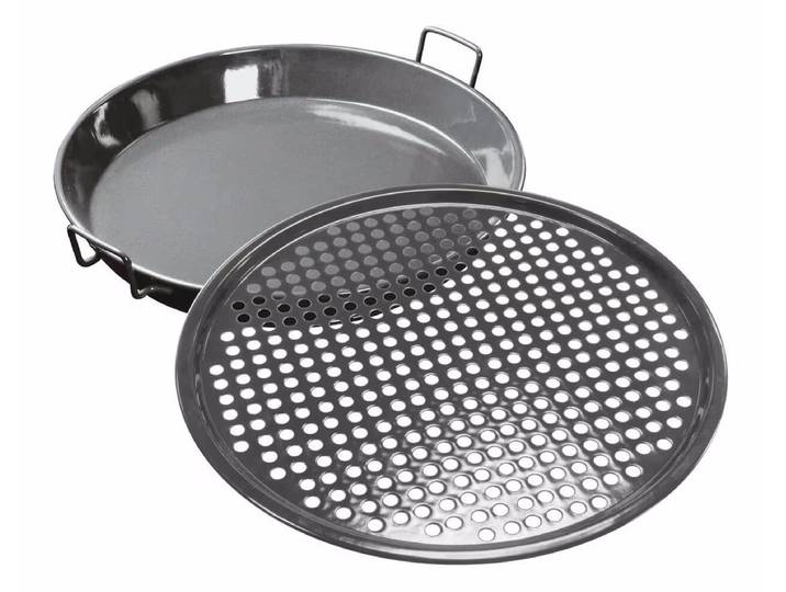 OUTDOORCHEF Gourmet Set Universalpfanne, Pizzablech – Grillschale/Grillpfanne/Grillgeschirr – schwarz