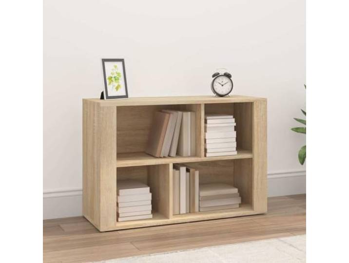 RJPLMFV Anrichte Eiche Sonoma, 80 x 30 x 54 cm, Holz, Technik Aufbewahrungsfächer, Oberseite für Dekor, Wandbefestigung inklusive, Montageanleitung (evtl. nicht in deutscher Sprache)