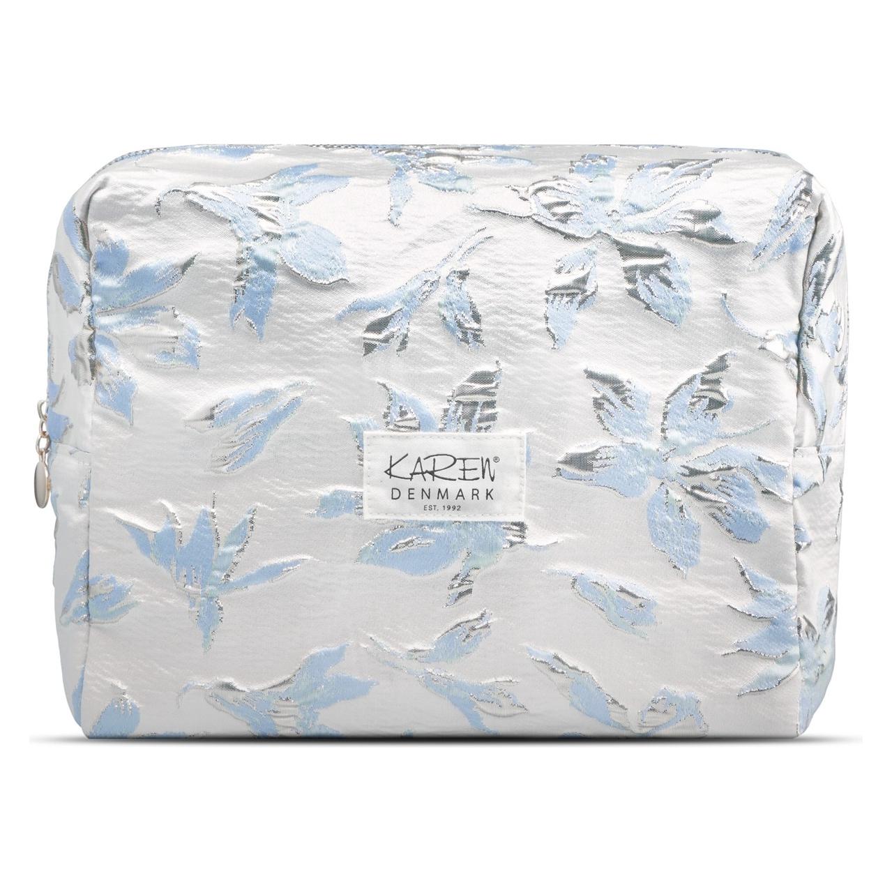 Karen Toiletry Bag - Blå/hvid brokade (10073-86)
