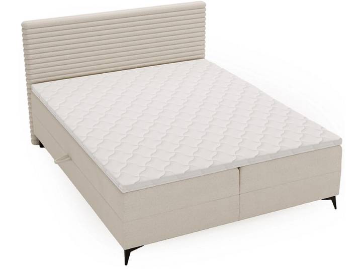 Boxspringbett ZEA beige 180x200cm fest