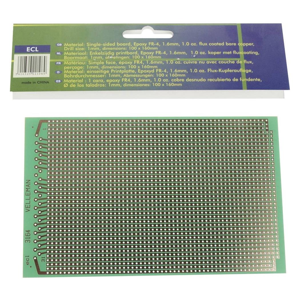 Velleman Europlatine 100x160mm (Breadboard) (5779443)