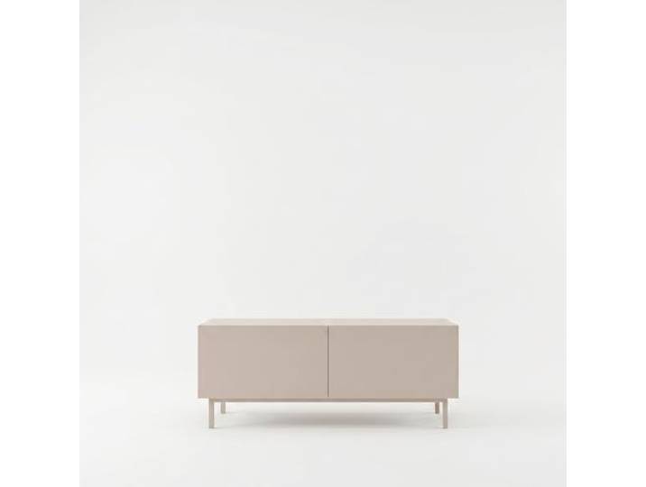 Hanah Home Modern TV Stand in Sand Color, 120 cm 100% Melamine Coated Particle Board, Beech Wood Legs, 18 mm Thickness Stylish & Functional Design