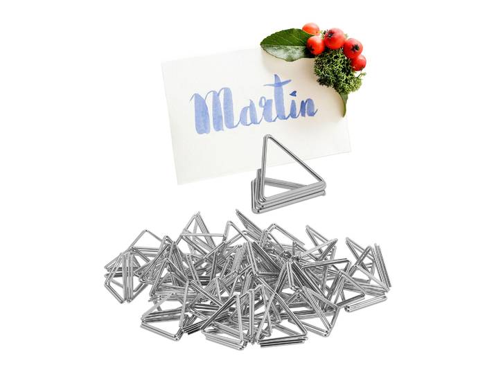 Tischkartenhalter Dreieck 48er-Set Silber