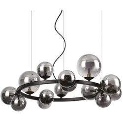 Ideal Lux Pendelleuchte PERLAGE, 14-flammig, 14x G9 (inkl.), IP20, schwarz/Rauchglas IDEA-271385