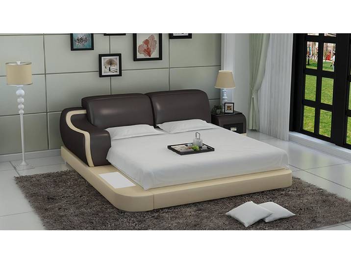Xlmoebel, Wasserbett Leder Polsterbett LB8803 mit modernem Design und hohem Komfort, (Wasserbett LB8803), Hergestellt in Europa