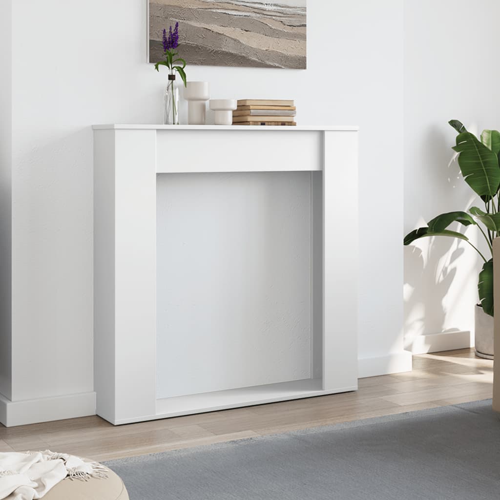 vidaXL Cadre de cheminée blanc 100x20x100 cm bois d'ingénierie