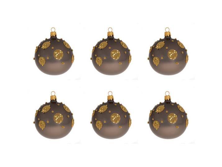 Weihnachtskugel Yolanda 6er Set - Farbe: dunkelgrau - Material: Glas - 949