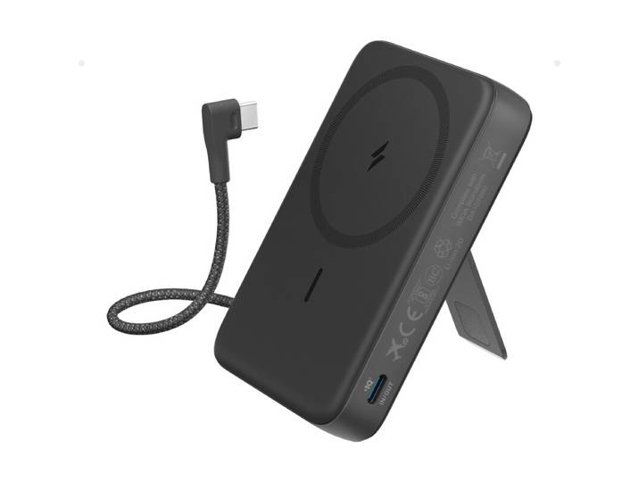 Anker 10K magnetische powerbank met ingebouwde USB-C-datakabel zwart