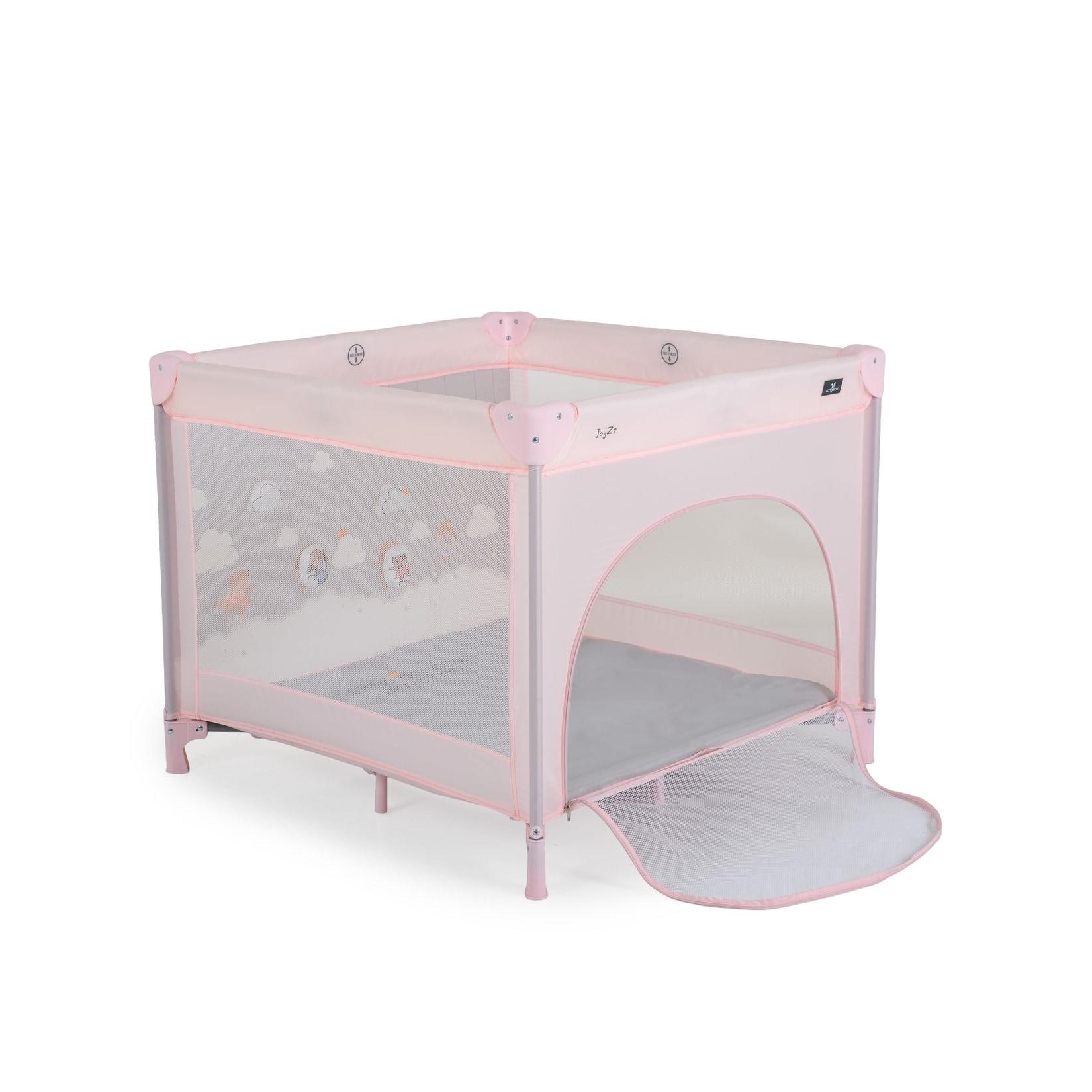 Cangaroo Laufstall Joyzi Matratze Reisebett faltbar Tasche vier Plüschfiguren rosa