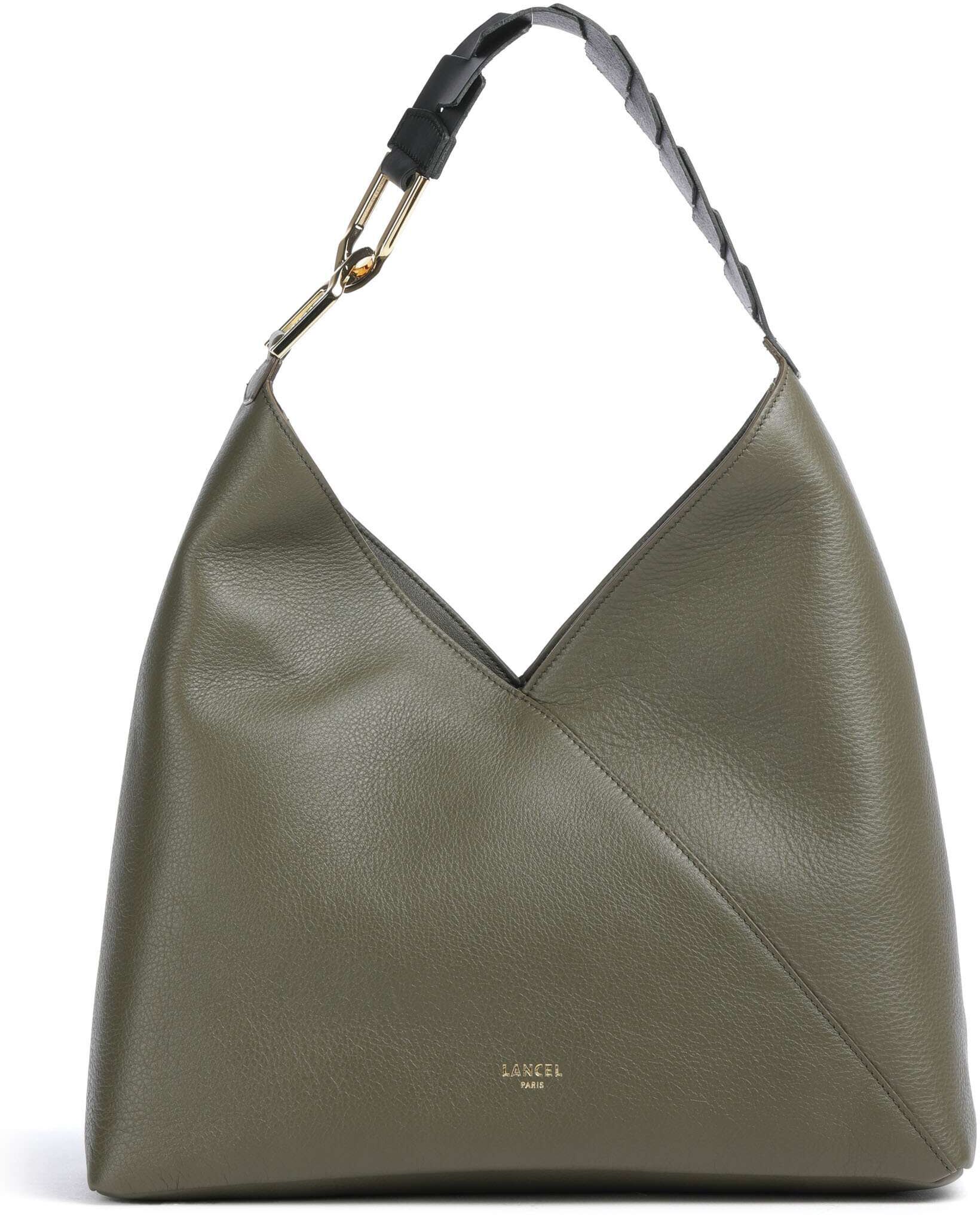 Lancel Pagode L Beuteltasche aus Leder, oliv