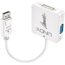 Lindy 41028 Videokabel-Adapter DisplayPort DVI-D + VGA (D-Sub) + HDMI Schwarz