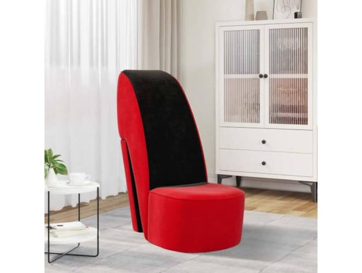 NLQMSU Stuhl, hohe Absätze, Rot, Samt, gepolstert, origineller dekorativer Feines Velours, einfache Montage, Belastung 110 kg, extravaganter Stil, Innendekoration, Themenpartys