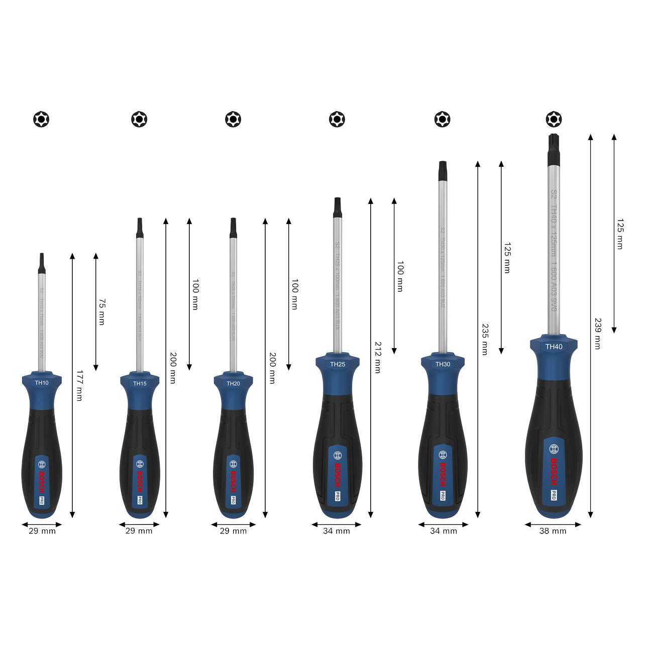 Bosch Hausgeräte PRO Schraubendreher-Set TH 6-tlg. - 1600A03HU5 (T-profil) (24561038)