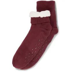 Tchibo - Hausschuh-Socken - Damen - Gr. 38-39 - bordeaux