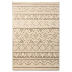 Webteppich Elias 160 x 230 cm Mischgewebe Beige Creme