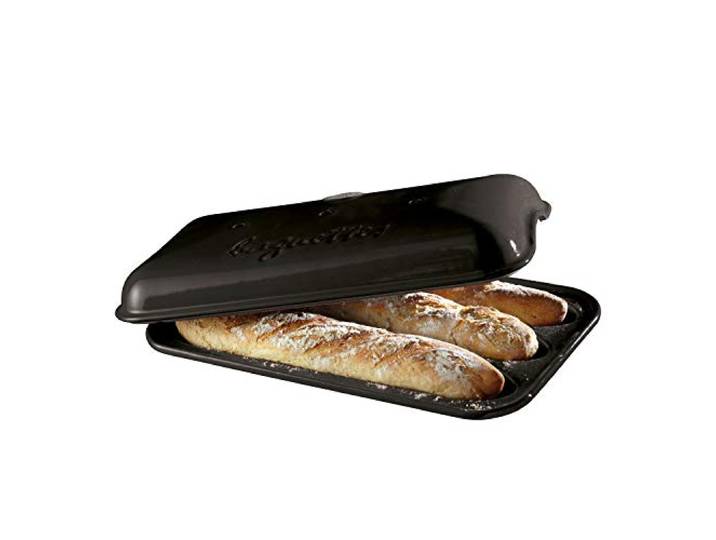 Emile Henry EH799506 Moule à Baguettes Céramique Fusain 39 x 24 x 8 cm