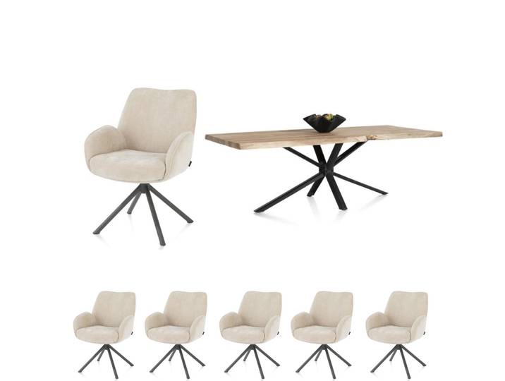 Henders & Hazel Riley/Living Indoor-Essgruppe Creme/Akazie