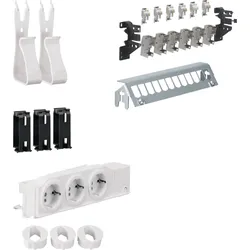 Hager UM00M1 Multimedia Kit,univers,m.3xSteckdose,12xPatchPanel m.6xRJ45,Geräte-u.Kabelhalter