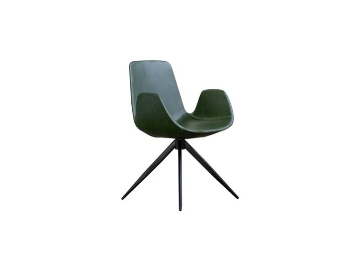 Kawola Drehstuhl Quen Grün Kunstleder Drehbar (180°), Leder, 55x82x55 cm, Esszimmer, Stuhl, Armlehnstühle