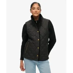 Superdry für Damen. W5012041A Weste Estate Country Liner schwarz (S), Lässig, Recyceltes Polyester