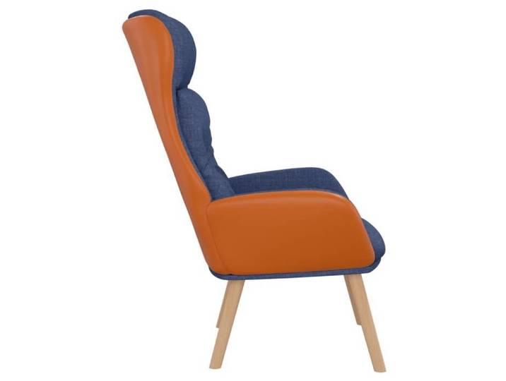 Fauteuil simple - Bleu - Chaise de relaxation - Bleu Tissu et PVC 70x77x94 cm F7981