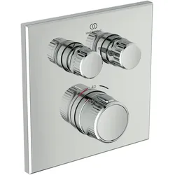 Ideal Standard Brausethermostat Ceratherm Navigo, Chrom, 157x40x157 mm, Unterputz-Bausatz für 2 Verbraucher mit DICHT-FIX System und Heißwassertemperaturbegrenzer