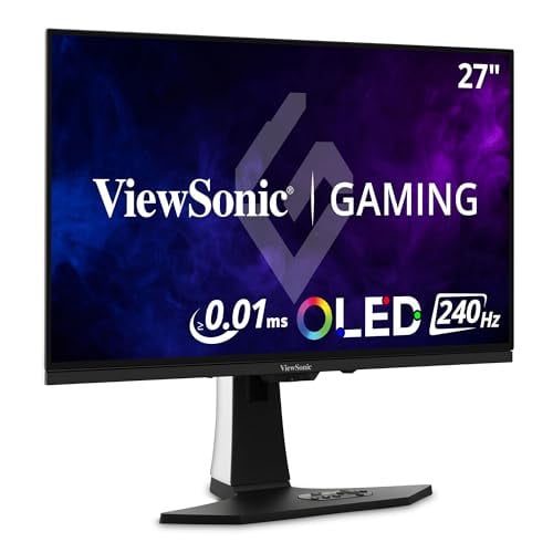 ViewSonic XG272-2K-OLED 27 inch Quad HD OLED Gaming Monitor - 240Hz, 0.02ms MPRT, HDMI, DisplayPort, USB-C, Freesync Premium Pro, HDR400, Zwart/Wit