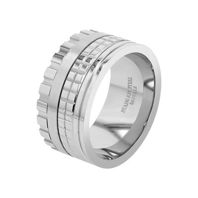 Fingerring AKZENT "Tybalt, langlebig" Gr. 64, silber (silberfarbig), Fingerringe, Herren, 64, Edelstahl, Fingerring