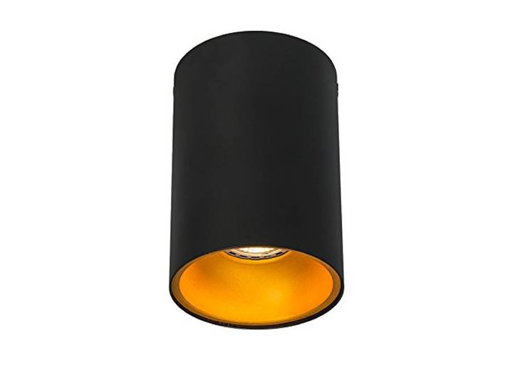 Qazqa deep - Spot plafond\, plafonnier - 1 lumière - Ø 95 mm - Noir et Or - Design\, Moderne - éclairage intérieur - Salon I Chambre