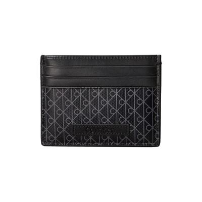 Kartenetui CALVIN KLEIN "COATED EW CARD CASE", Herren, schwarz, Polyester, Basic, Kleinlederwaren, Unisex Kreditkartenetui mit Logoschriftzug