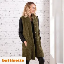Strickanleitung – Ärmellose Longjacke aus Woll Butt Bouclé