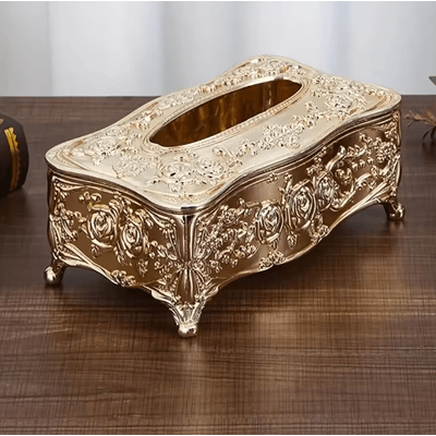 European Style Luxury Tissue Storage Box For Home & Hospitality a golden