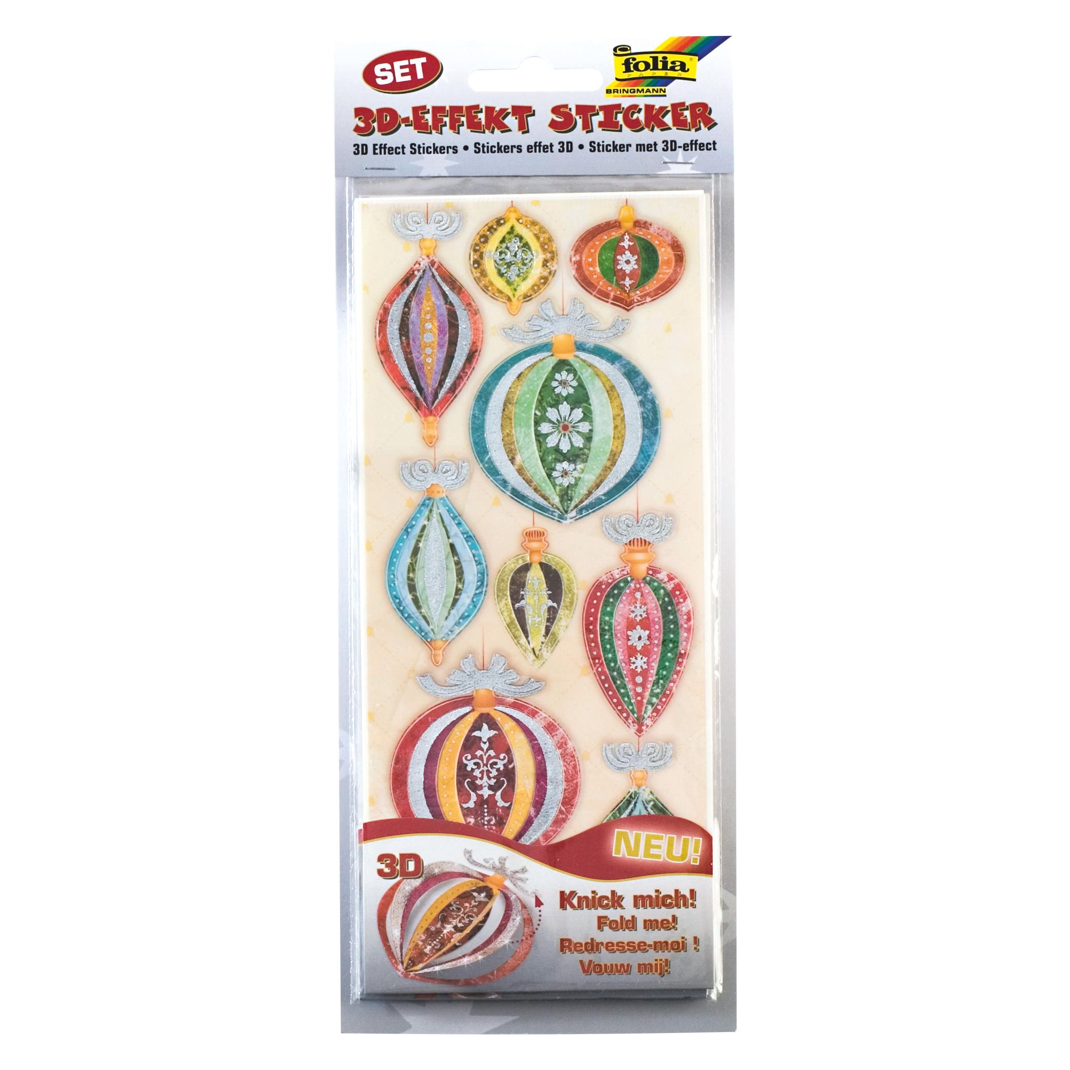 Folia Sticker 3D Effekt Weihnachten (6 Sticker) (1312)