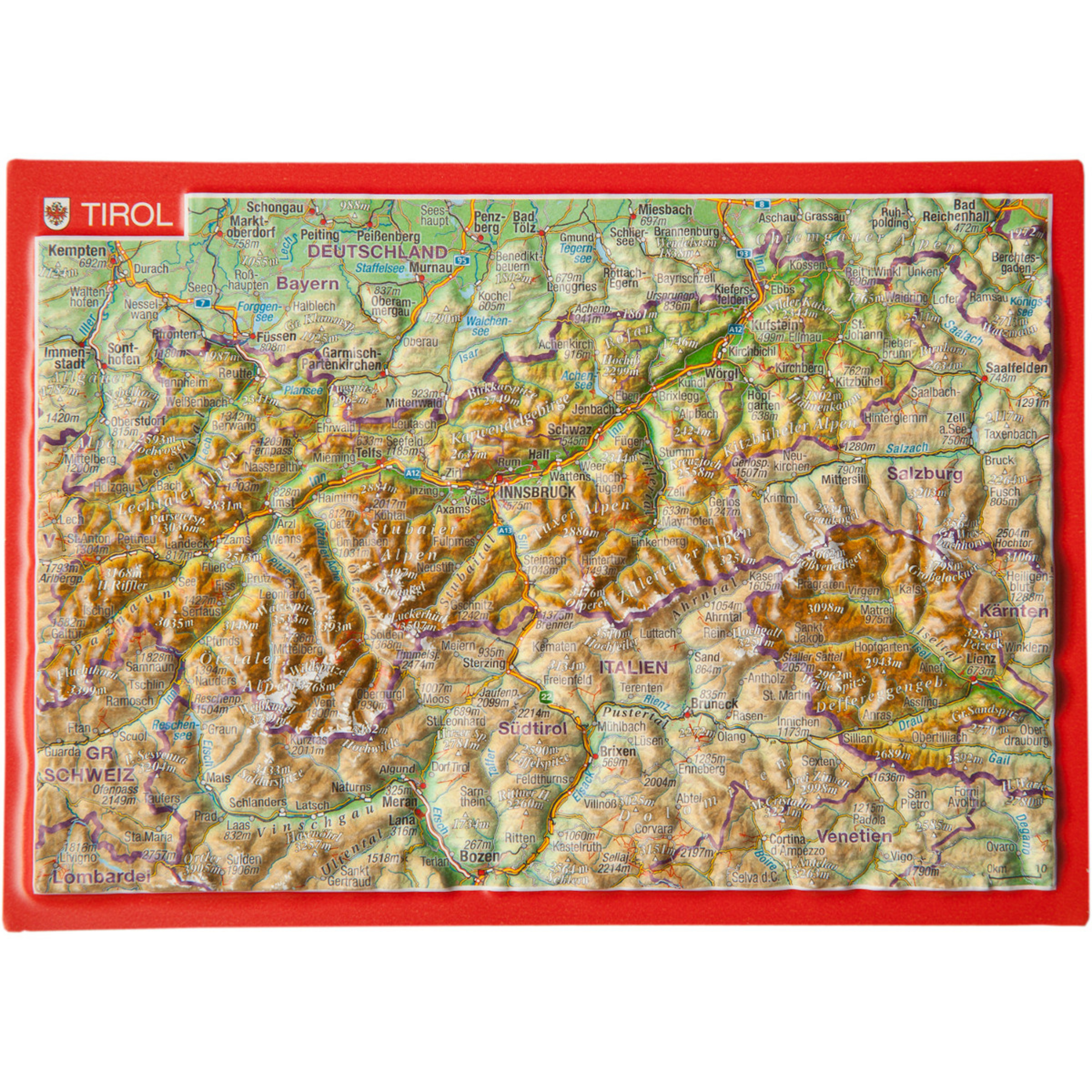 Georelief 3D Reliefpostkarte Tirol Postkarten