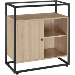 tectake Kommode Conventry 70x38x80,5cm  Industrial Holz Hell, Eiche Sonoma