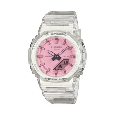 Chronograph CASIO G-SHOCK, transparent, rosa, Armbanduhren, Herren, transparent, Chronograph, Quarzuhr, Armbanduhr, Herrenuhr, analog, digital