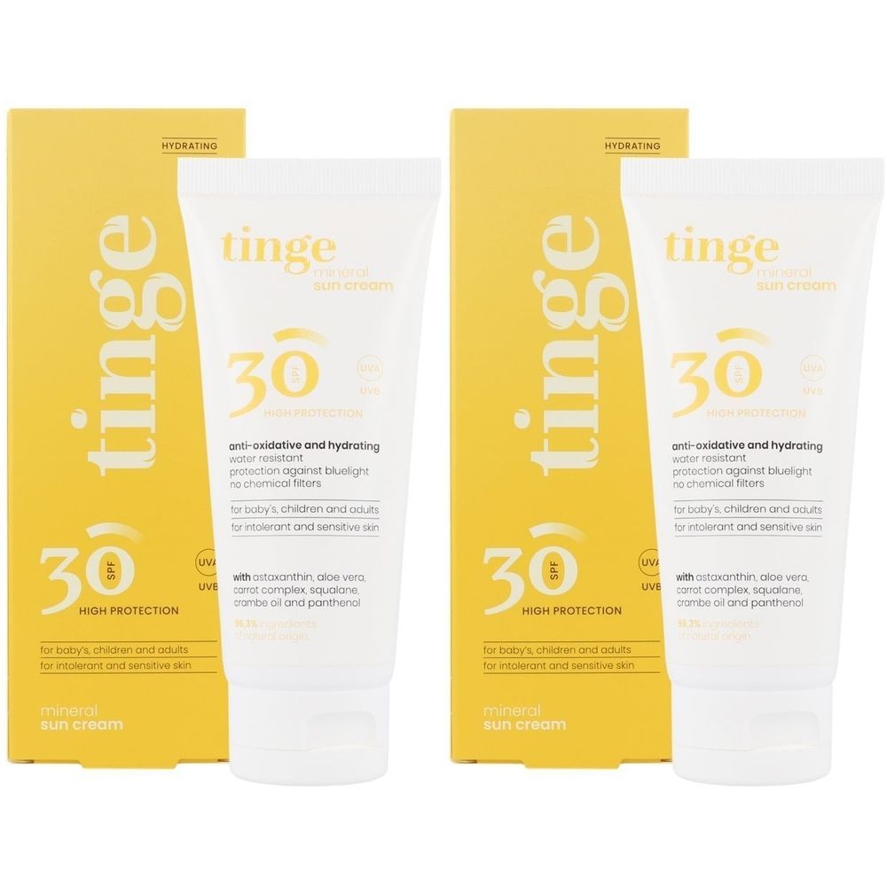 Tinge minerale sun cream Spf30 x2 2x100 ml Sonnenschutzcreme