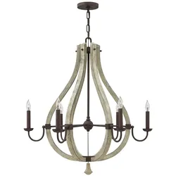 Elstead Lighting, Kronleuchter, Middlefield Kronleuchter E14 6-fach Eisenrost (76.20 cm)