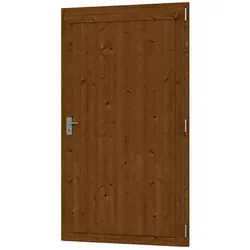 Skan Holz Einzeltür für Carports - nussbaum